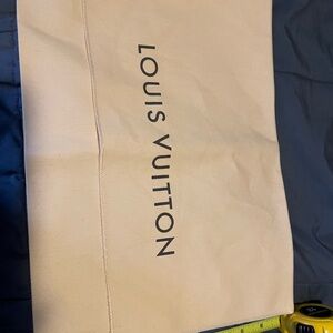 Louis Vuitton Beige Storage Dust Bag with Black Logo
